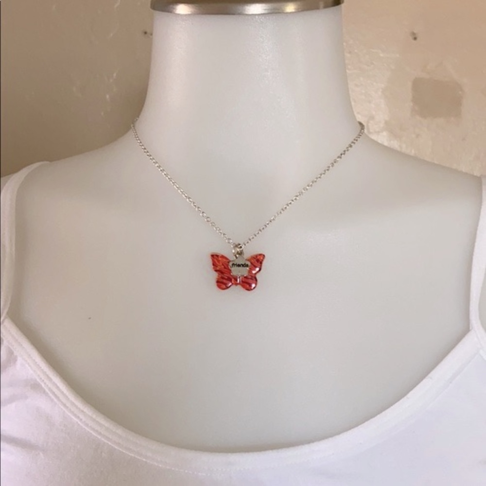 Butterfly Bestfriend Silver tone necklace by TCP